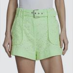 Derek Lam NEW  Macha Green Monterey Belted Embroidered Eyelet Cotton Shorts Photo 7
