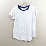 Madewell Whisper Cotton Rib-Crewneck Ringer White/Navy Tee Photo 2
