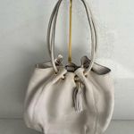 Michael Kors  Optic White Cream Medium East
West Ring Leather Tote Photo 0