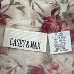 Vintage 90s Casey & Max Beige Dusty Rose Linen Blend Scallop Trim Button Up Top Size XL Photo 3