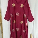 Embroidered Chanderi Straight Suit Pink India Size M Photo 0