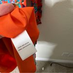 Saloni Eve Mini Dress Tangerine Sweetpeas Chiffon Viscose Smock V Neck Size 0 Orange Photo 12