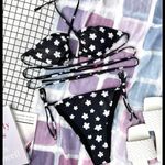 Boutique black floral crisscross bikini set Photo 4