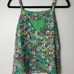 Maeve Anthropologie Quinn Textured Green Floral Tank Top Shirt Blouse Size 6 Photo 2