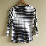 J.Crew  08892 Painter Tee Shirt Jeweled Brooch Stripe Black/White‎  Cotton… Photo 7
