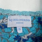 Mi Golondrina Arroyo Mini Dress Blue Floral Embroidered Cotton Size XS Photo 2