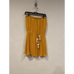 Sundress Anoushka Strapless Dress Womens XS/S Yellow Sequin Tassel Smocked Beach Photo 1