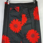 Grace Dane Lewis Workshop Skirt Black Red Sunflower Bow Pocket Knee Length SZ 14 Photo 0