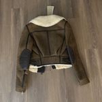 Burberry NWT Brit Dark Malt Lambskin Suede And Shearling Duxford Bomber Jacket Photo 10