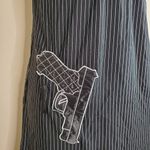 Lady Princess Black and White Stripe Dress, Thong Mafia Costume Medium Photo 5