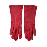 Vintage Aris Leather Glove Silk Lined Cherry Red Size 7 Photo 6