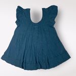 We The Free Free People Linen Star Top Womens Size Medium Washed Black Photo 4