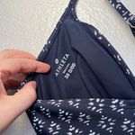 Athleta Women's 38 D/DD Swim Top Cross-Back Geometric Print Navy Blue & White Photo 6