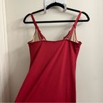 Popilush Shapewear Lace V Neck Side Slit Slimming Maxi Slip Dress Size Medium Red Photo 7