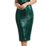 Dress the Population  Sloane Deep Emerald Green Sequin Sheath Dress Size M Photo 0