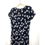 J Jill Black Daisy Print Ruffle Hem Short Sleeve Midi Flowy Dress M (no belt) Size M Photo 8