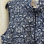 st. john's bay Women's Woodland Creatures Blue Patterned Vest Photo 4