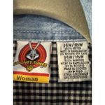 Vintage 2000 Looney Tunes Tweety Bird Gingham Shirt Women's 14W/16W Size 12 Photo 1