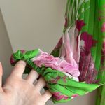 ASOS  Design Wrap Maxi Dress Balloon Sleeves with Green Florals, Green/Pink, 6 Photo 4