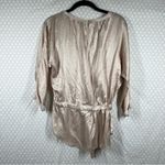 Rebecca Taylor Rebecca‎ Taylor Light Pink Satin Silk Blend Beaded Tie Front Top Photo 6