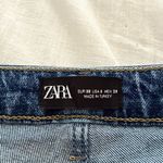 ZARA  Women’s Blue 6 High Waist Mom Jeans Raw Hem Photo 4