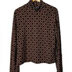 Mixit Vintage Y2K Metallic Mesh Print Top Long Sleeve Boho Fairy Grunge XL Photo 0