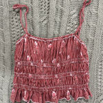 We The Free Free People Red Ruffled Floral Tank Top Photo 0