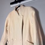 Vintage Peacoat Coat Wool Blend Cream Size 7/8 Double Breasted Photo 1