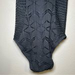 La Blanca  Power Couple Black Crochet Knit One Piece Bikini Women’s Size Small 4 Photo 8