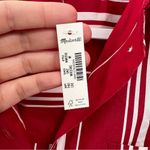 Madewell  Oversized Button-Up Shirt in Poplin in Cherry Red Size Medium NWT Photo 9