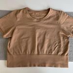 Aerie Offline Seamless Cropped Camel Workout Top Tan Short Sleeve Size XXL Photo 8