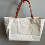 Mama Canvas Tote Bag with Brown Handles Photo 1