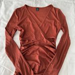 SheIn Caramel Brown Sparkly Plunging Neck Cut Out Cross Front Bodycon Dress Photo 1