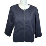 Eileen Fisher jacket/coat, size Medium, ramie, zipper, stretch, dressy, office Photo 14