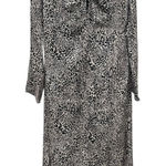 Mango Women's Size 6 Animal Print Long Sleeve Maxi Dress Cheetah Leopard Print Photo 0