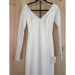 Lulus NWT  Feeling of Forever White Long Sleeve Mermaid Maxi Dress Wedding XXS Photo 5