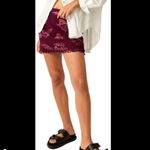 Free People NEW FP poppy floral mesh knit mini skirt layered plum Photo 1