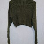 Urban Outfitters UO Green Long Sleeve Crew Neck Pullover Cropped Sweater Photo 4