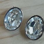 St. John Oval Crystal Clip-On Earrings Photo 0