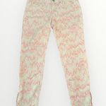 American Eagle Outfitters Size 10 Cream & Pink Tie Dye Jegging Pants Photo 0