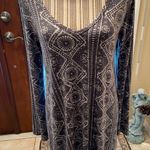 Michael Lauren blue & white long sleeve slip on dress Photo 0