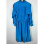 Leslie Fay  Dress‎ Womens 12 Blue Button Down Vintage 80s Secretary Retro Office Photo 1