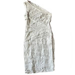 Tadashi Shoji  Silver Metallic One Shoulder Dress Photo 12