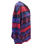 Vintage 90s Southwest Style Cardigan Open Front Knit Jacket Colorful Purple Size 12 Photo 2