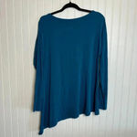 Cuddl Duds  teal long sleeve asymmetrical hemline tunic size medium P17 Photo 2