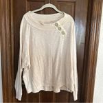 Free People We The Free Womens Ivory Large Pullover Sweater Button Detail Photo 8