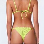 New! Set! It's Now Cool x Free People the frill tri eco neon lime rib bikini, S Green Photo 6