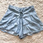 Blush Chambray Lace Up Shorts Photo 0