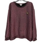 H&M Women’s Sz XL Shimmering Black Pink Crewneck Sweater Photo 0