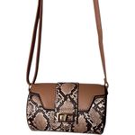 Tan and Black Animal Print Snake Print Crossbody Bag Photo 7